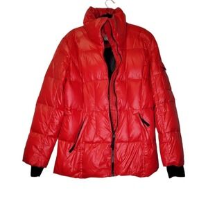 S13 NYC M Red Black Puffer Coat Down Fill Ski Winter Warm Gorpcore Snow